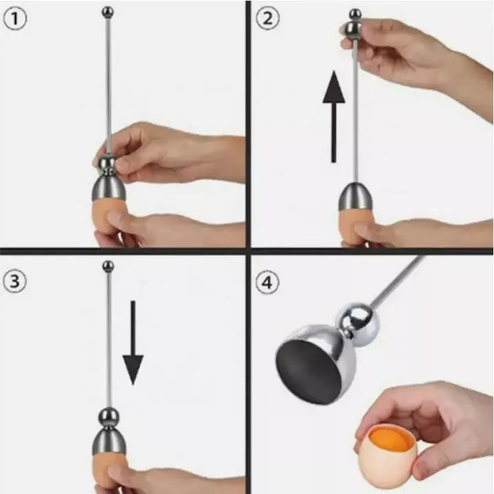 Koadclo | Stainless Steel Egg Opener - Precise Opening with Tapping Effect