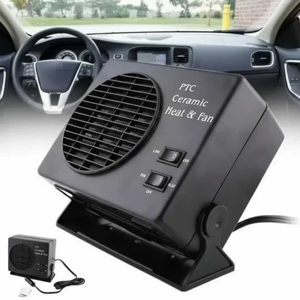 koadclo | 12V Ceramic Car Heater Fan | 150W-300W | Portable Defroster w/ Automatic Thermostat