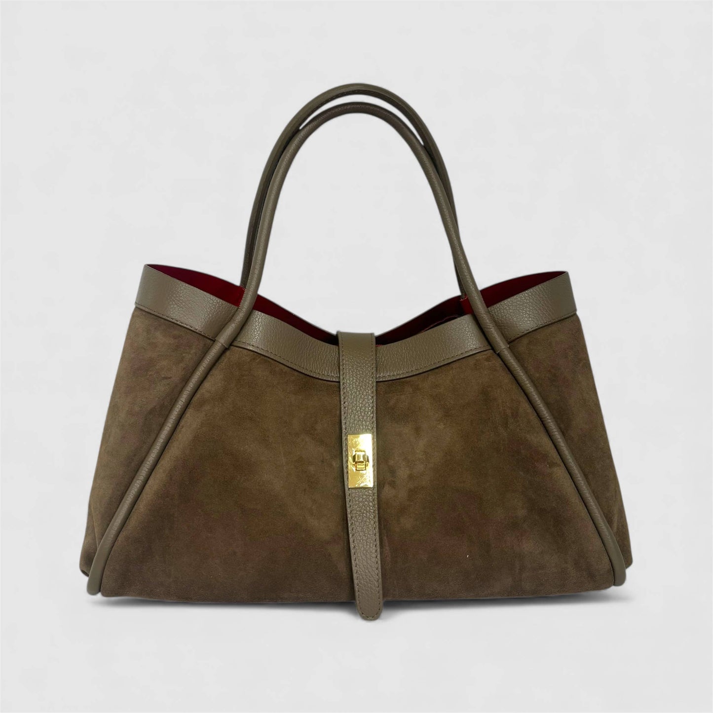 Koadclo|Genuine Suede and Togo Leather Bag, Made in Italy with Strap