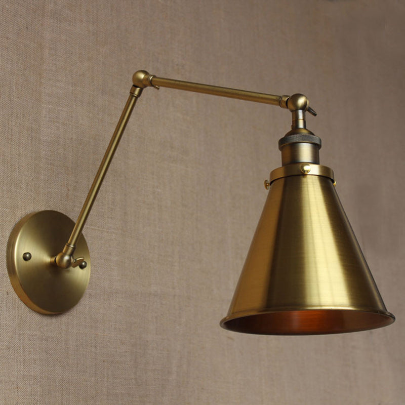 Koadclo | Cone-Shaped Iron Wall Mount Light - Antique Bedroom Wall Fixture