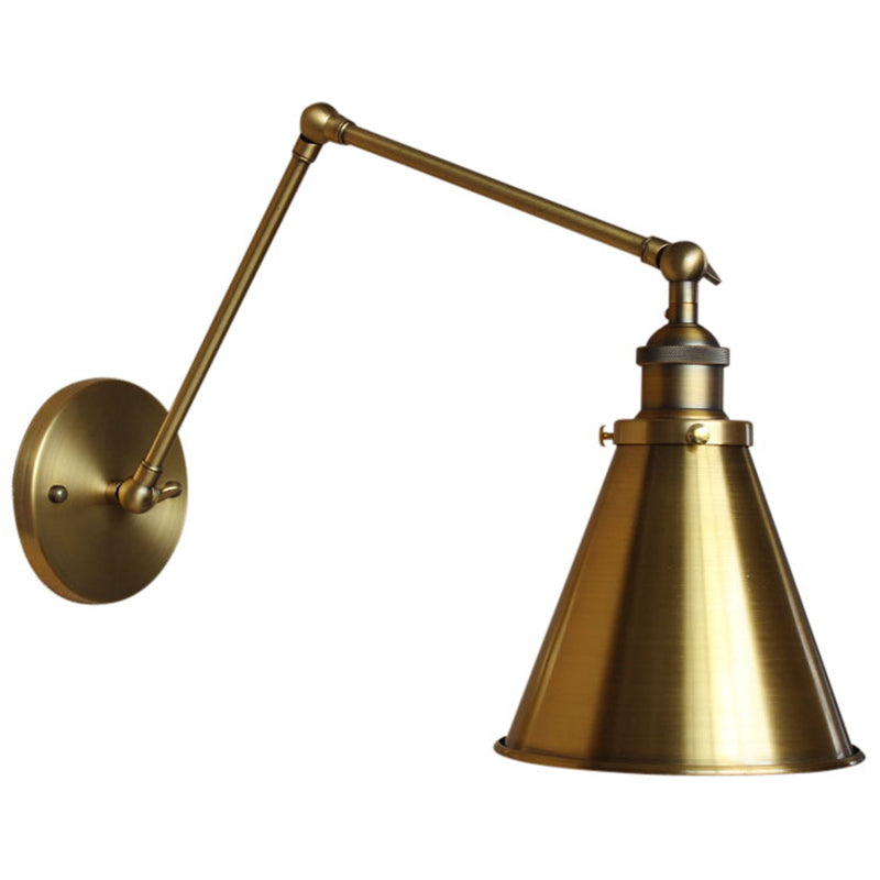 Koadclo | Cone-Shaped Iron Wall Mount Light - Antique Bedroom Wall Fixture