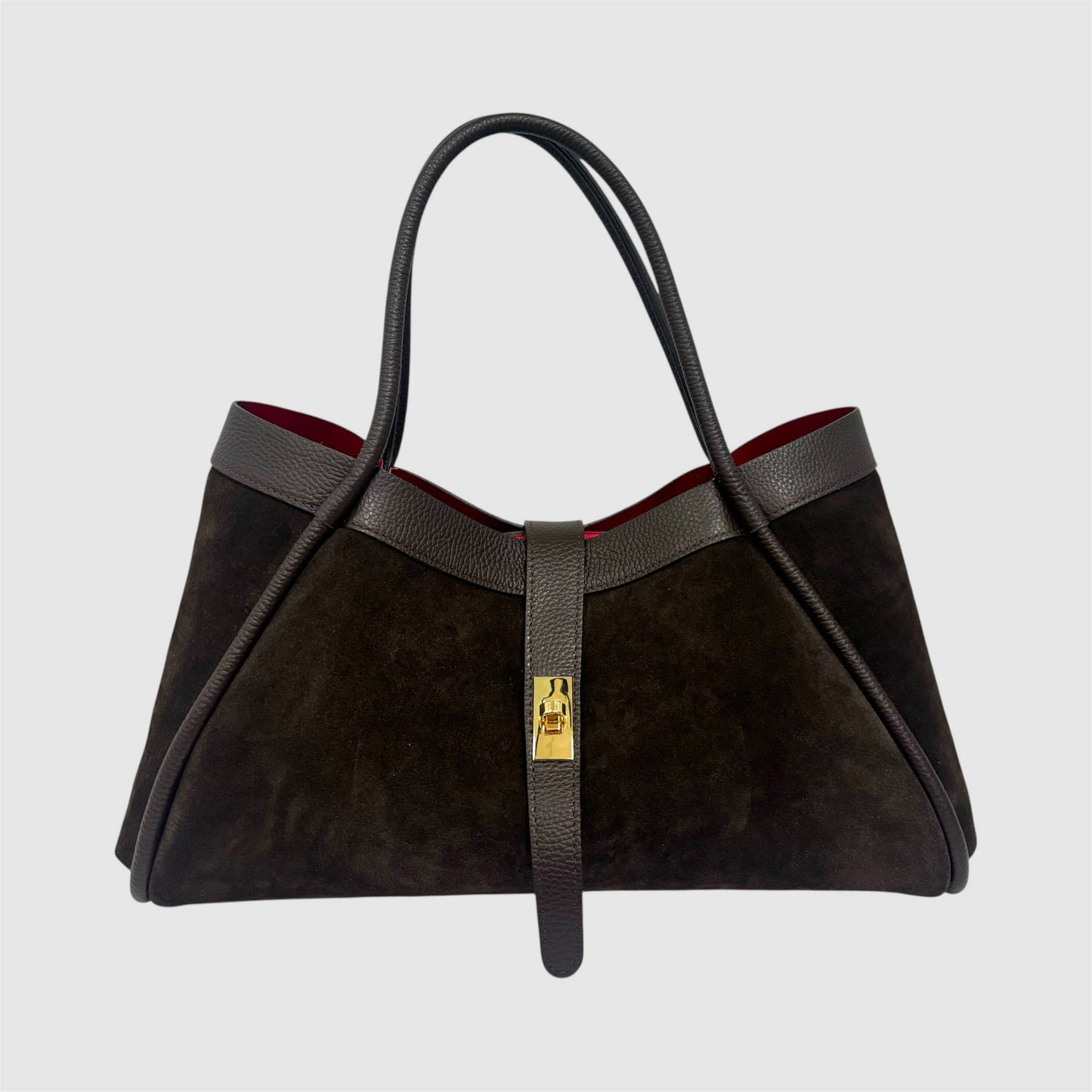 Koadclo|Genuine Suede and Togo Leather Bag, Made in Italy with Strap