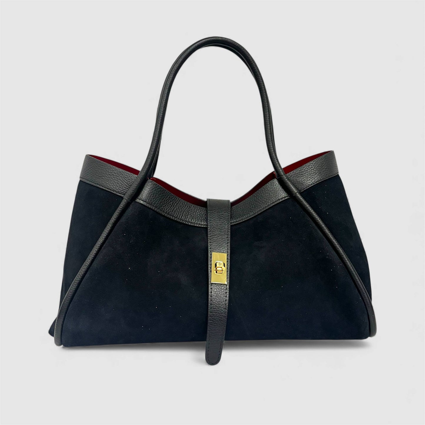 Koadclo|Genuine Suede and Togo Leather Bag, Made in Italy with Strap