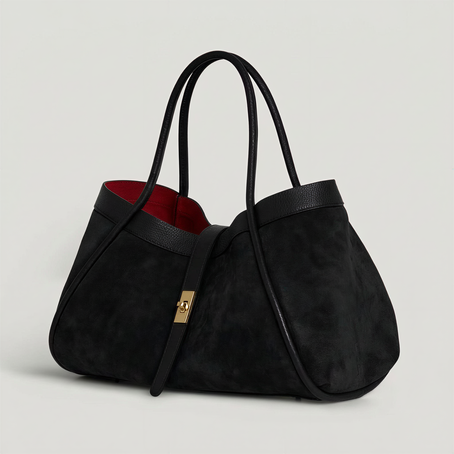Koadclo|Genuine Suede and Togo Leather Bag, Made in Italy with Strap