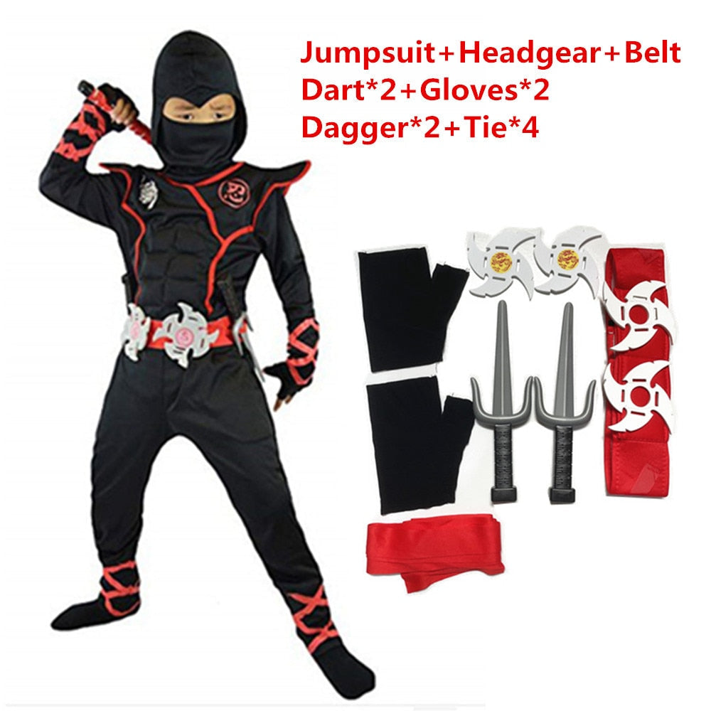 Koadclo | Boys Ninja Halloween Costume Set – Complete Kids Outfit with Mask & Belt