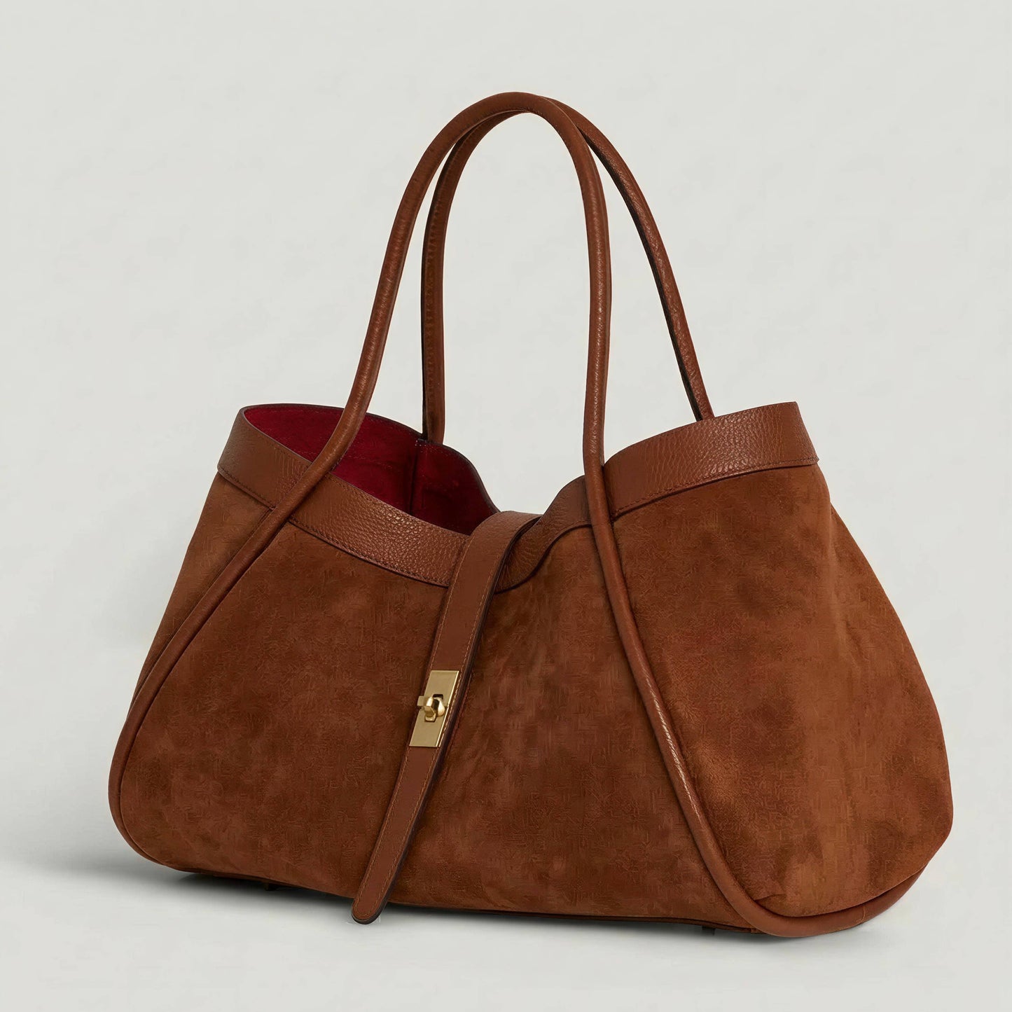 Koadclo|Genuine Suede and Togo Leather Bag, Made in Italy with Strap