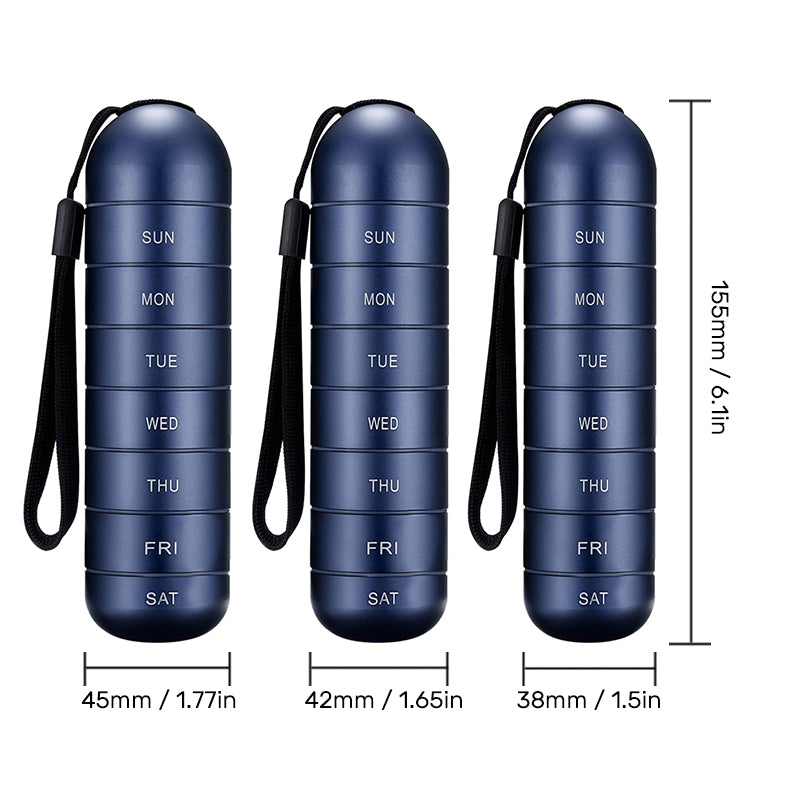 Koadclo | 7-Day Portable Pill Organizer for Travel