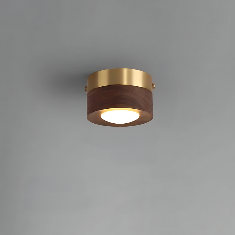 Koadclo | Walnut Ceiling Lamp with LED Spotlights – Modern Wood Light Fixture