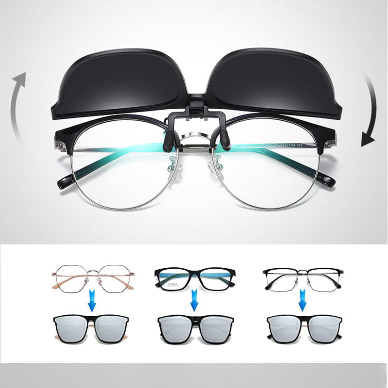 koadclo | New Polarized Clip-On Folding Sunglasses – Over Glasses Flip-Up Lens