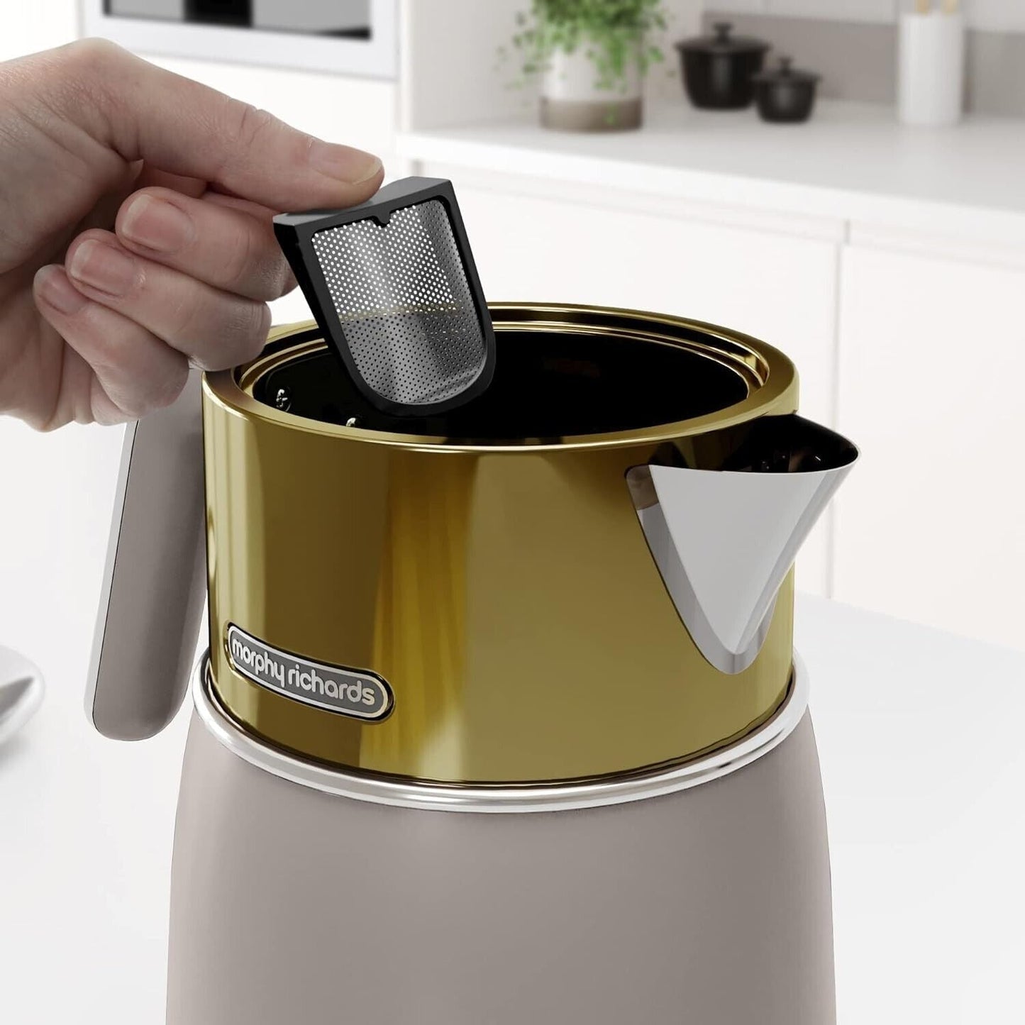 Morphy Richards Gold Signature Opulent Jug Kettle & 4 Slice Toaster Set