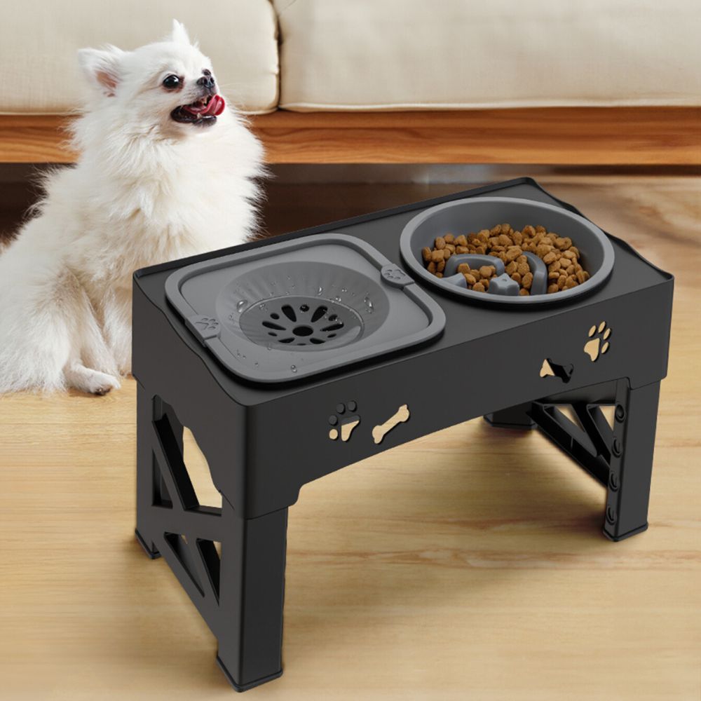 koadclo | Dog Bowl - Raised Adjustable Slow Feeder Stand