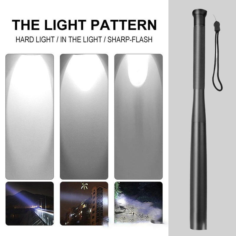 Koadclo | Baseball Bat Shaped LED Flashlight – Aluminum Alloy, 3 Lighting Modes for Emergency & Utility Use
