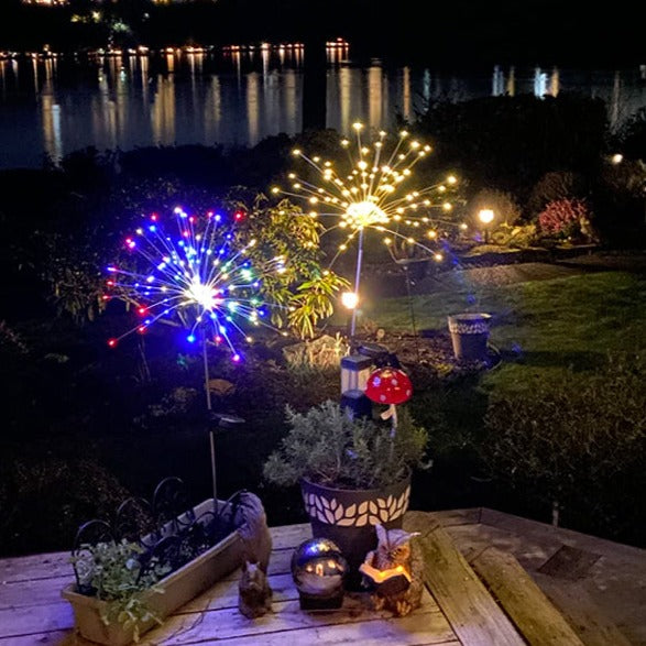 Koadclo | 4-Piece Solar Firework Garden Lights – Weatherproof LED Decorative Stakes for Garden & Patio
