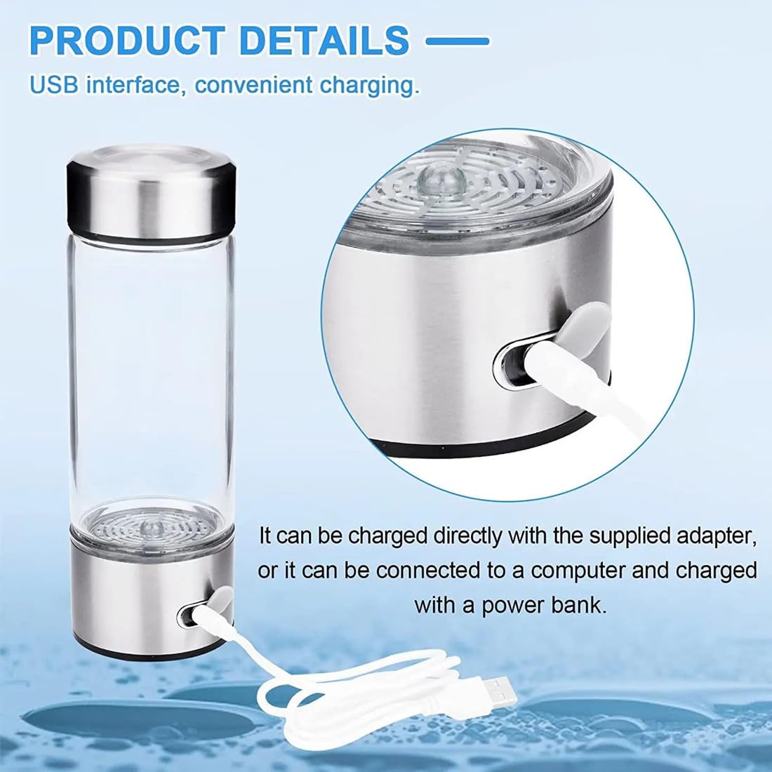 koadclo | Hydrogen Water Bottle - Portable Rechargeable BPA-Free Alkaline Water