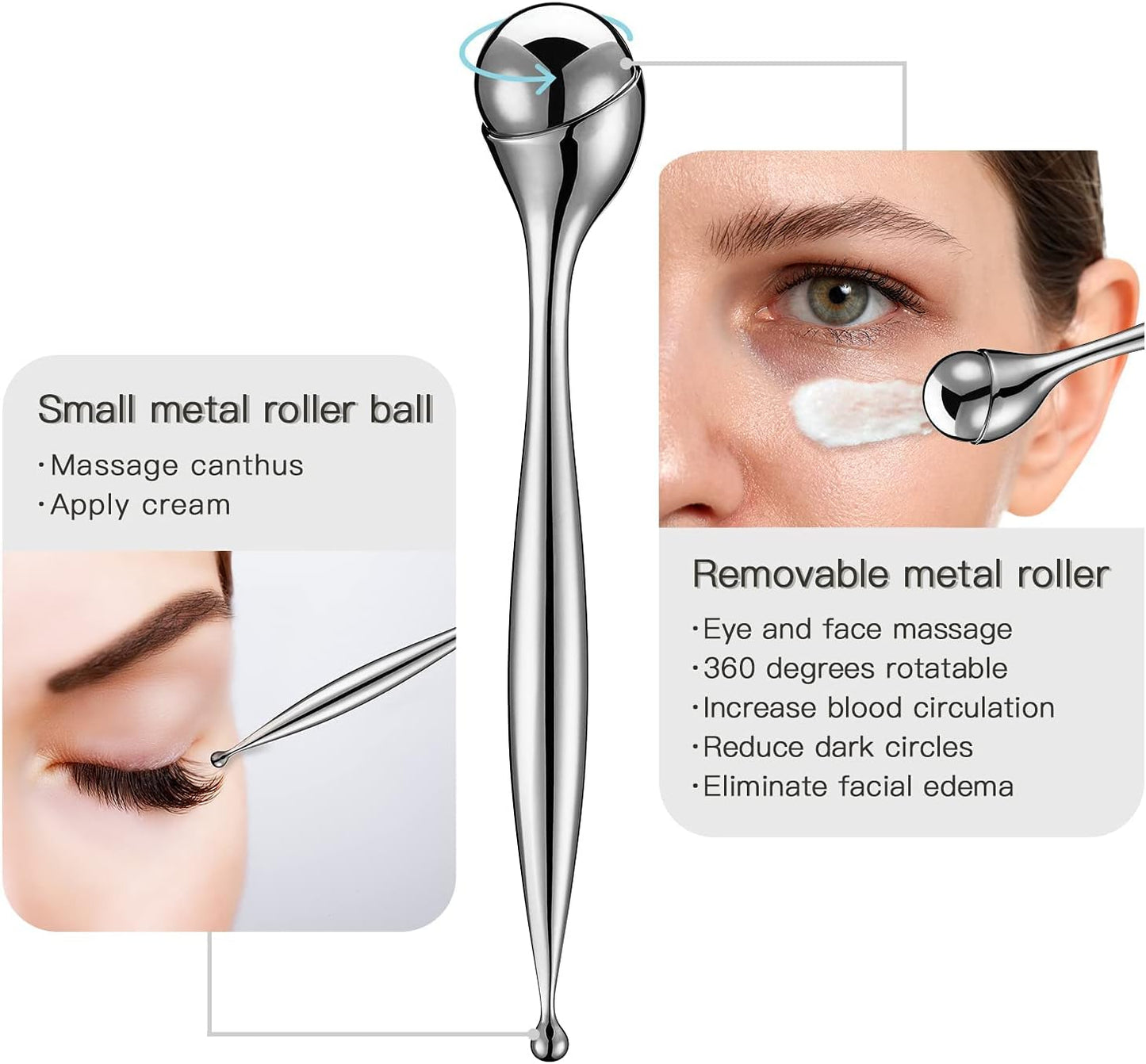 koadclo | Facial Roller - Stainless Steel Puffiness Massager