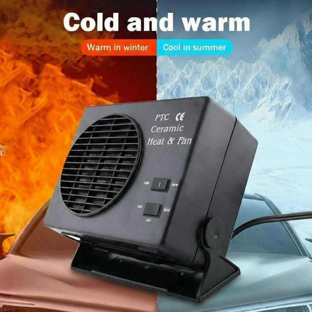 koadclo | 12V Ceramic Car Heater Fan | 150W-300W | Portable Defroster w/ Automatic Thermostat