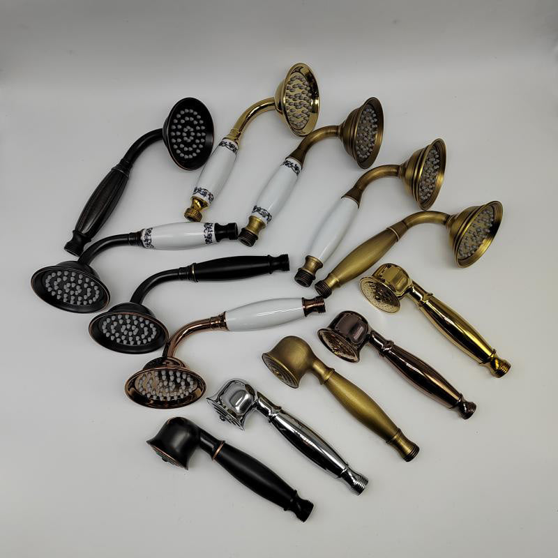 Koadclo | Traditional Handheld Shower Head with Hose - Polished Brass Wall Mounted