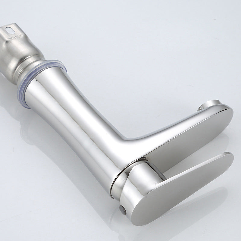 Koadclo | Modern Basin Tap - Monochrome Center Mount Low Arc Bathroom Faucet