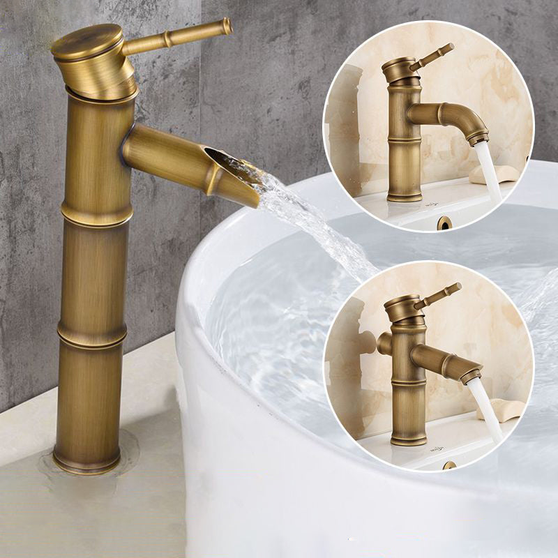 Koadclo | Farmhouse Brass Bathroom Faucet - Single Hole with Lever Handle