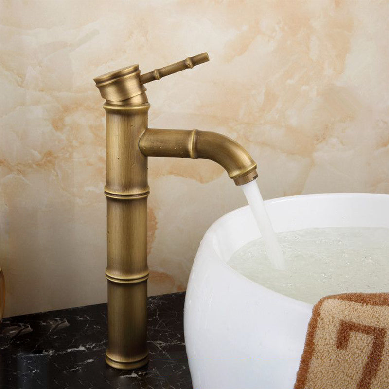 Koadclo | Farmhouse Brass Bathroom Faucet - Single Hole with Lever Handle