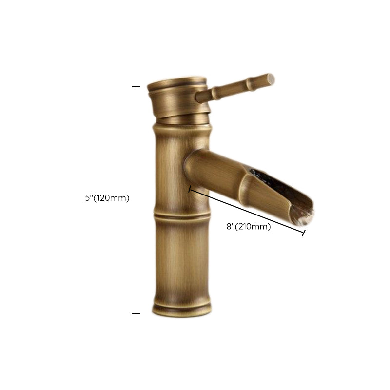 Koadclo | Farmhouse Brass Bathroom Faucet - Single Hole with Lever Handle