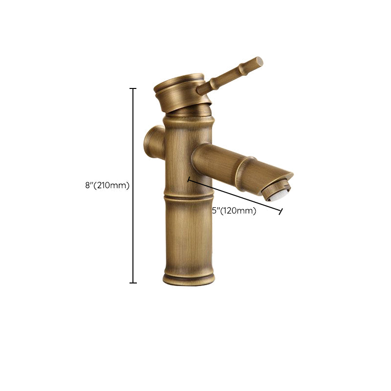 Koadclo | Farmhouse Brass Bathroom Faucet - Single Hole with Lever Handle