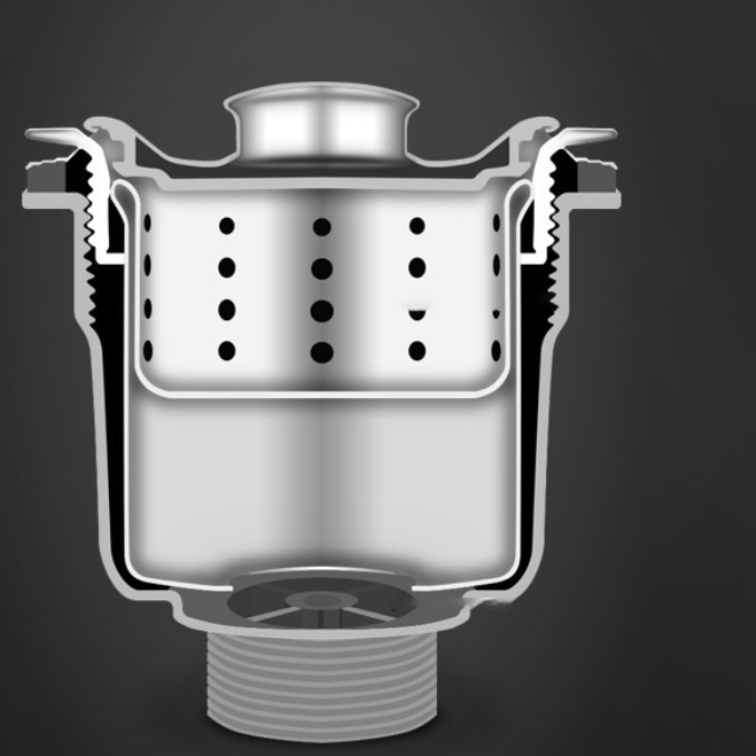 Koadclo | Round Stainless Steel Sink - Built-in with Basket Strainer