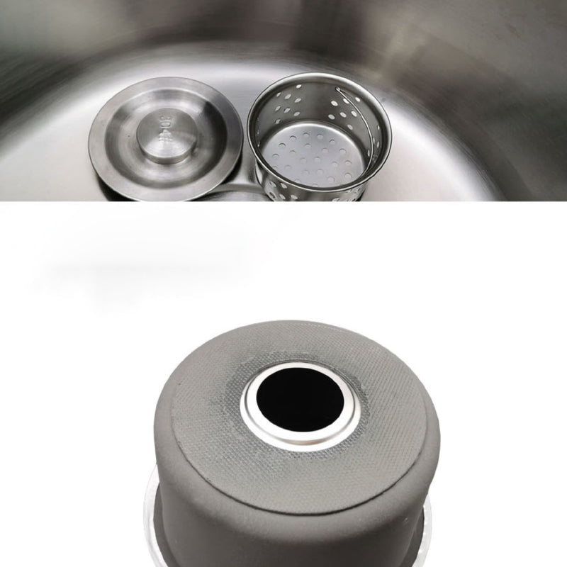 Koadclo | Round Stainless Steel Sink - Built-in with Basket Strainer