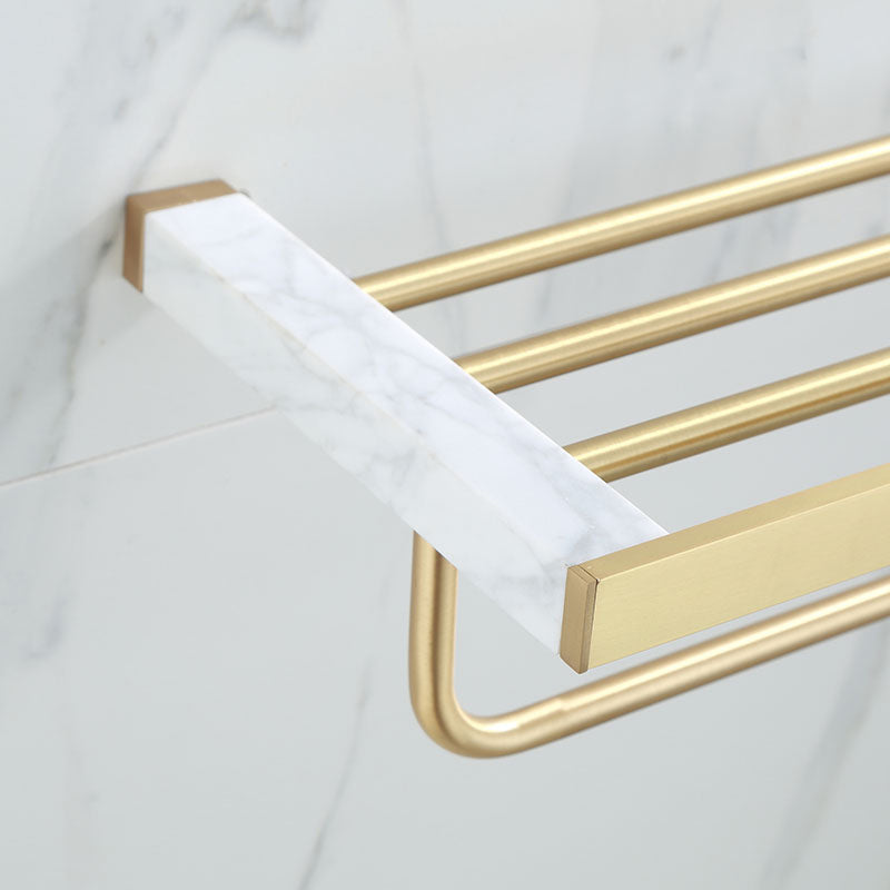 Koadclo | Polished Brass Bathroom Accessory Set - Marble Bathroom Hardware