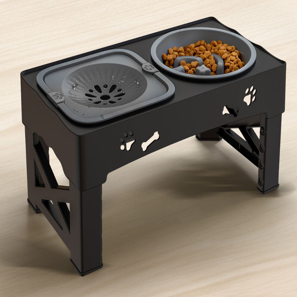 koadclo | Dog Bowl - Raised Adjustable Slow Feeder Stand
