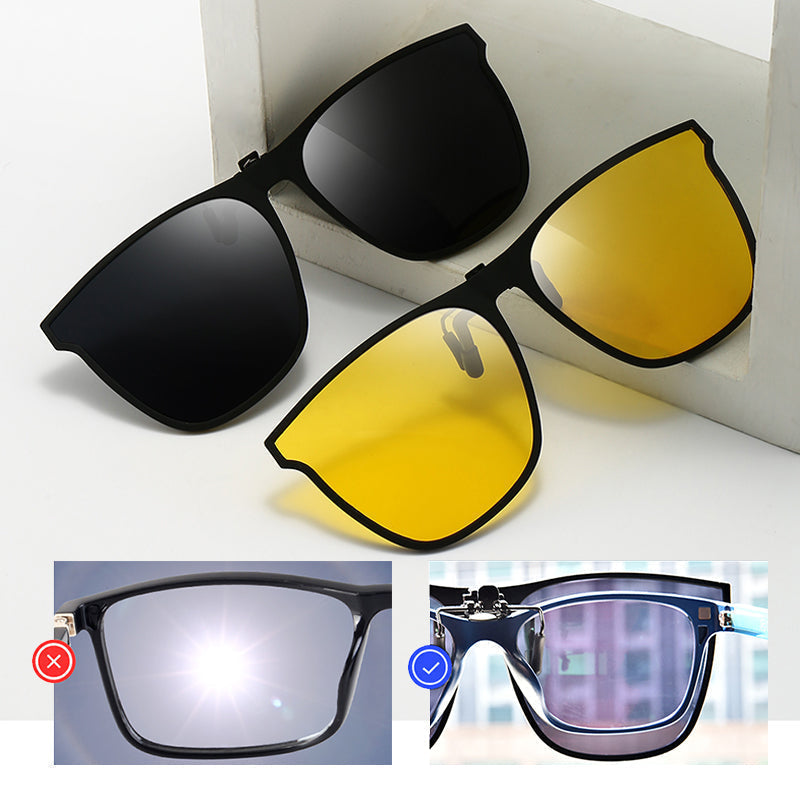 Amtn Club | New Polarized Clip-On Folding Sunglasses – Over Glasses Flip-Up Lens