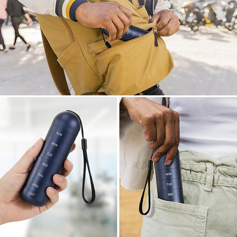 Koadclo | 7-Day Portable Pill Organizer for Travel