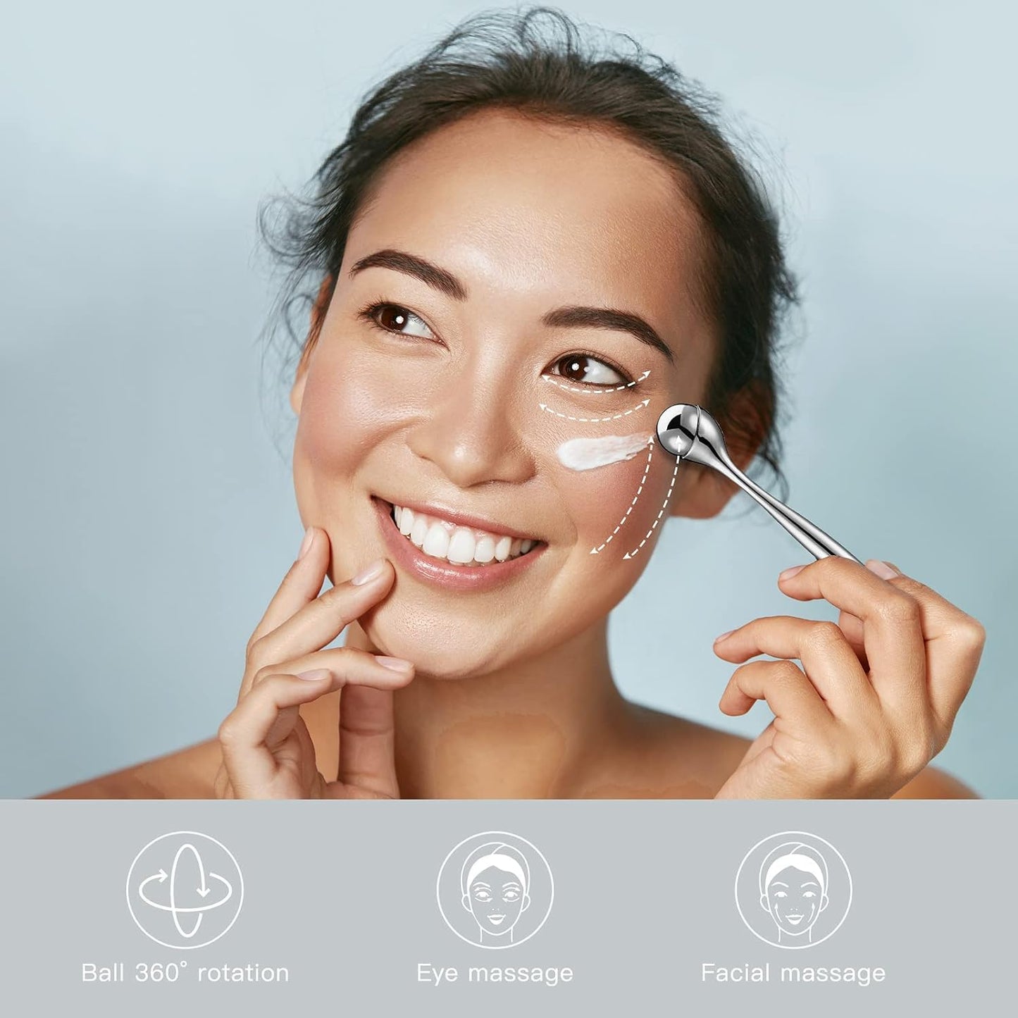 koadclo | Facial Roller - Stainless Steel Puffiness Massager