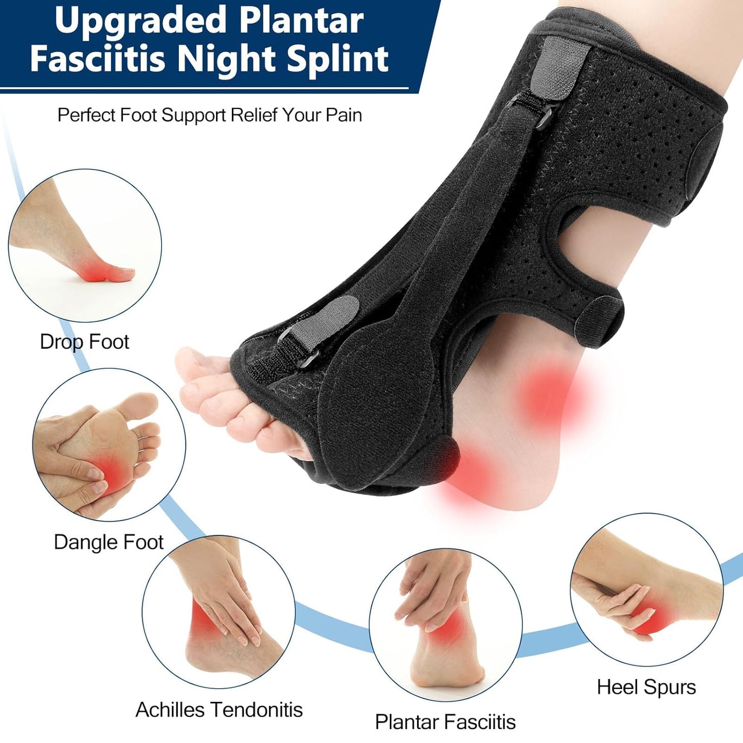 Koadclo | Night Splint for Plantar Fasciitis - Foot Support Brace