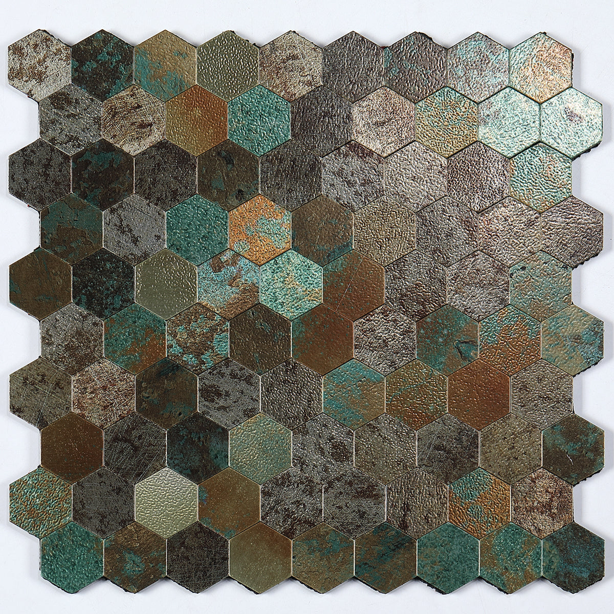 Koadclo | Modern Peel & Stick Metal Mosaic Tile - Hexagon & Subway Options