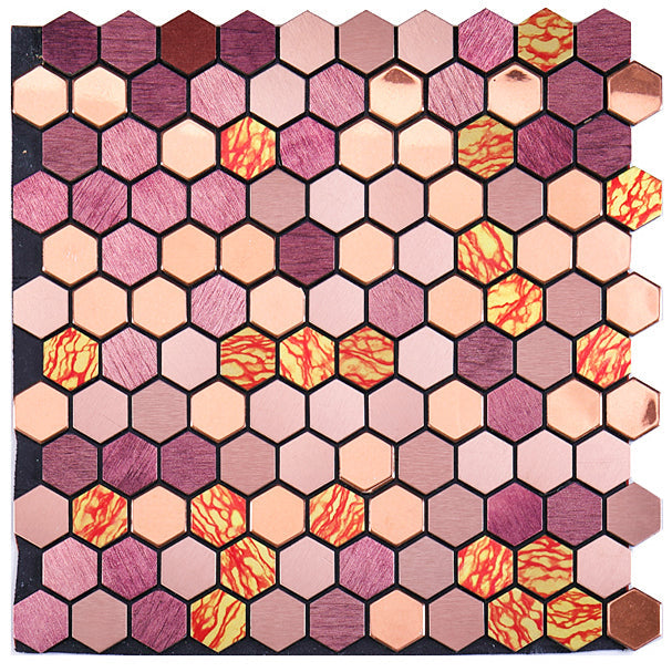Koadclo | Modern Peel & Stick Metal Mosaic Tile - Hexagon & Subway Options