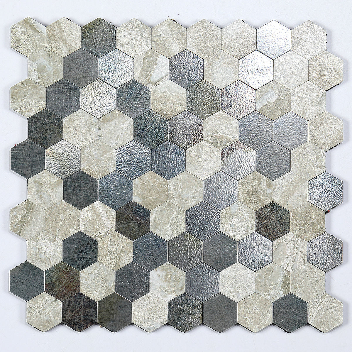 Koadclo | Modern Peel & Stick Metal Mosaic Tile - Hexagon & Subway Options