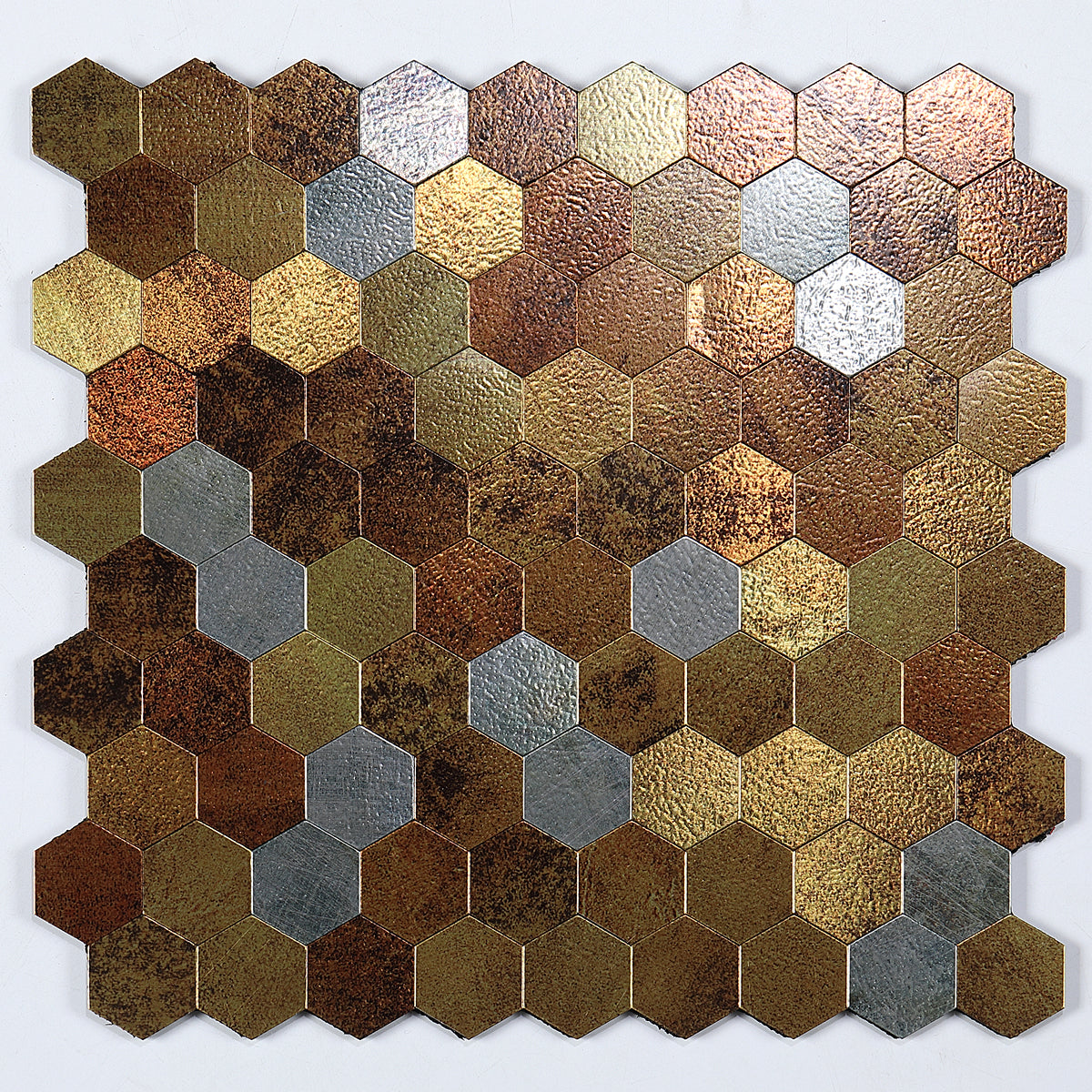 Koadclo | Modern Peel & Stick Metal Mosaic Tile - Hexagon & Subway Options