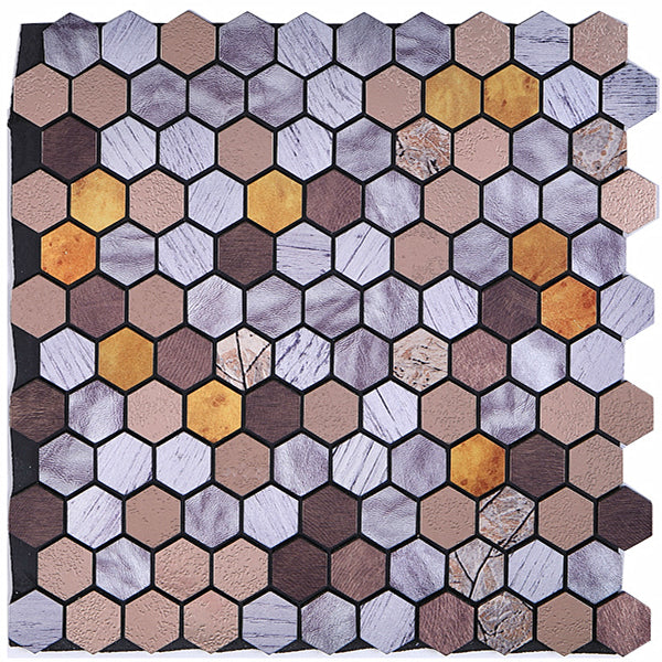 Koadclo | Modern Peel & Stick Metal Mosaic Tile - Hexagon & Subway Options