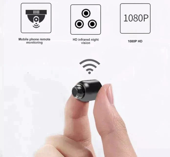 Koadclo | 2-Pack Mini WiFi Security Camera – 1080P HD, 140° Wide-Angle, Night Vision, Motion Detection (32GB SD Included)