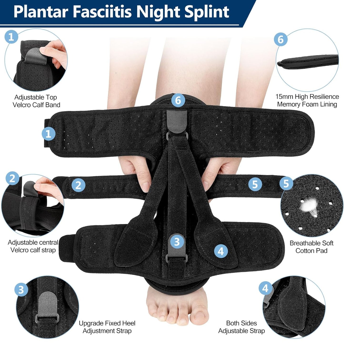 Koadclo | Night Splint for Plantar Fasciitis - Foot Support Brace