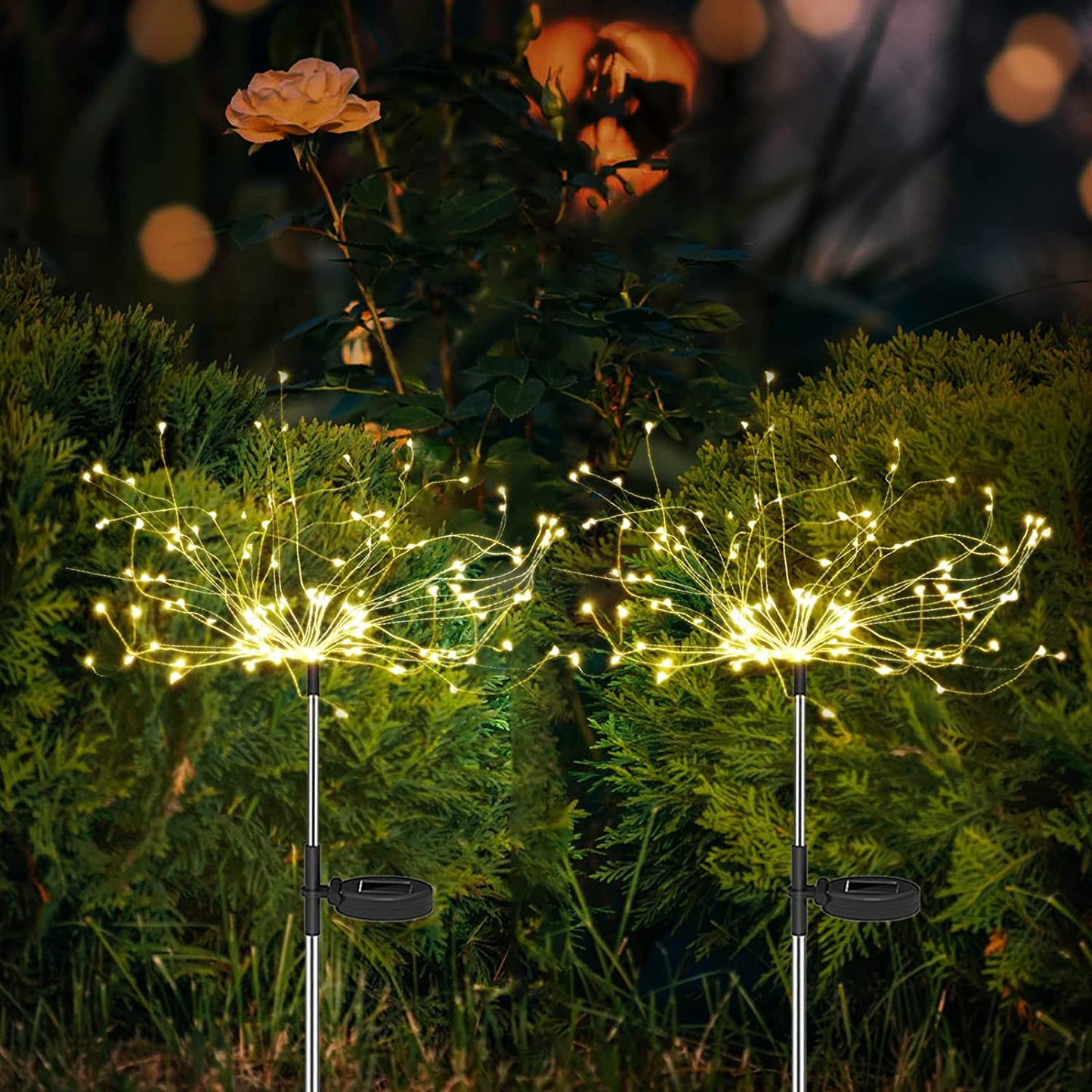 Koadclo | 4-Piece Solar Firework Garden Lights – Weatherproof LED Decorative Stakes for Garden & Patio