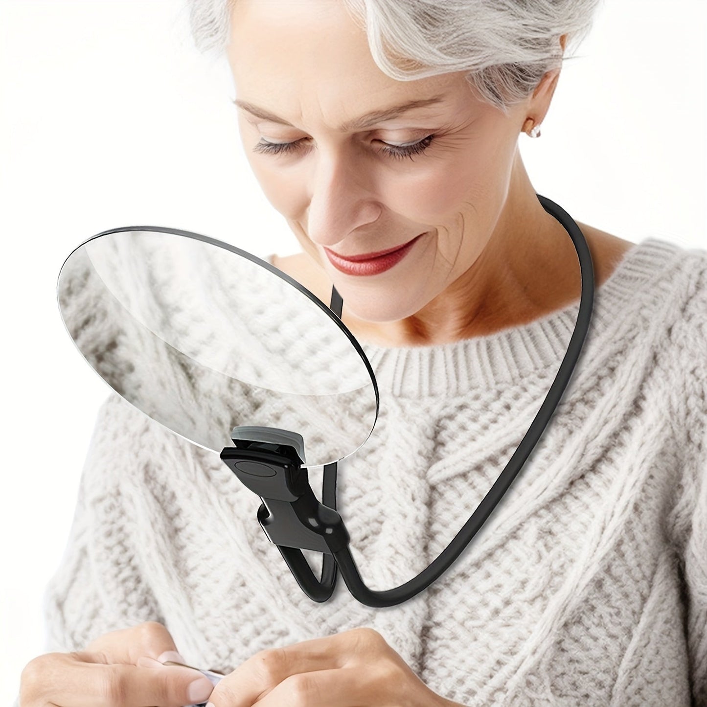 Koadclo | Hands-Free Magnifying Glass with Neck Strap – 5X Magnification for Reading & Hobby Work