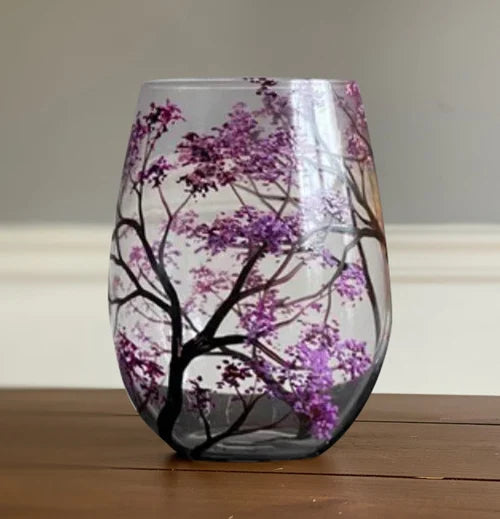 koadclo | Hand Painted Four Seasons Tree Wine Glasses – Unique Art Crystal Stemware Set