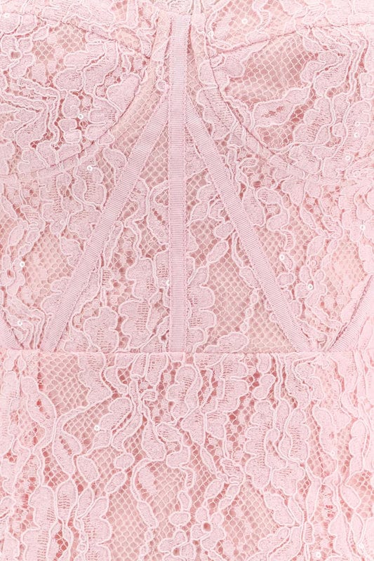 Amarisse | Soft Pink Lace Maxi Dress with Timeless Elegance by Koadclo
