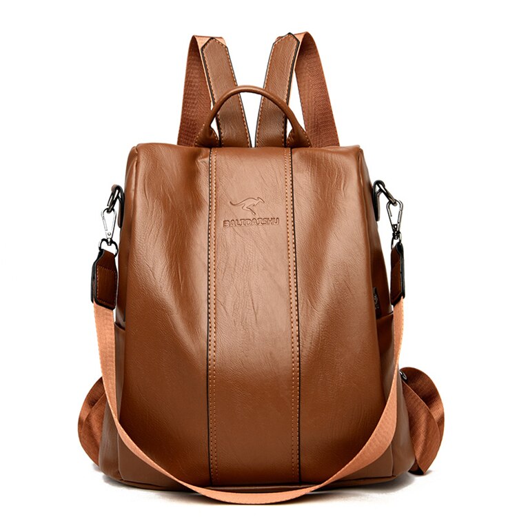 Koadclo | Theft-Proof Leather Backpack for Women – Vintage Style Anti-Theft Travel Daypack