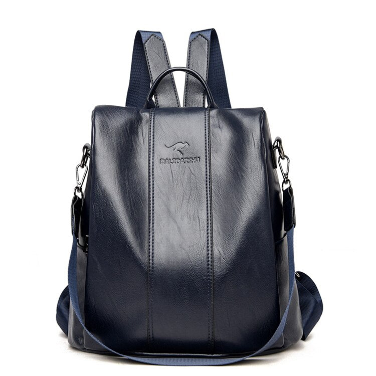 Koadclo | Theft-Proof Leather Backpack for Women – Vintage Style Anti-Theft Travel Daypack