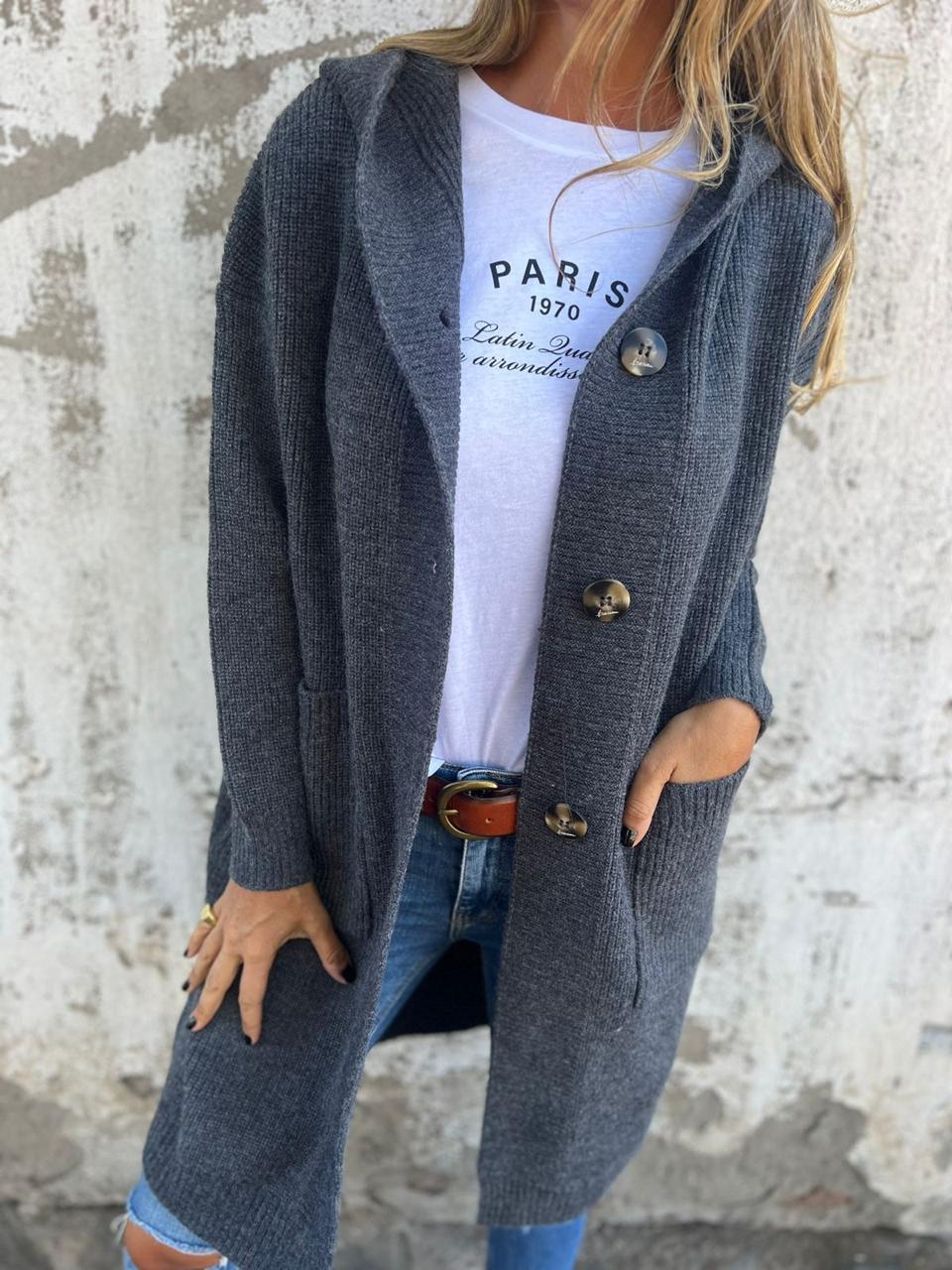 Arie | Women’s Oversized Cable Knit Button Cardigan