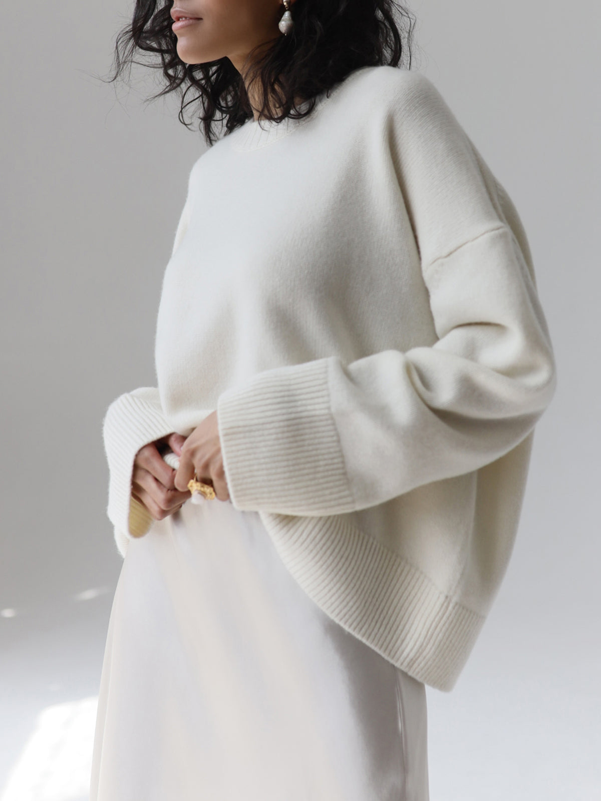 Candyfloss Oversized Pullover Sweater - Cozy Knit Winter Top