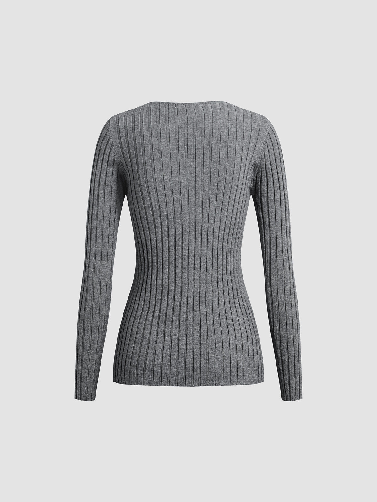Solid Textured V-neck Knit Top for Women Casual Wear